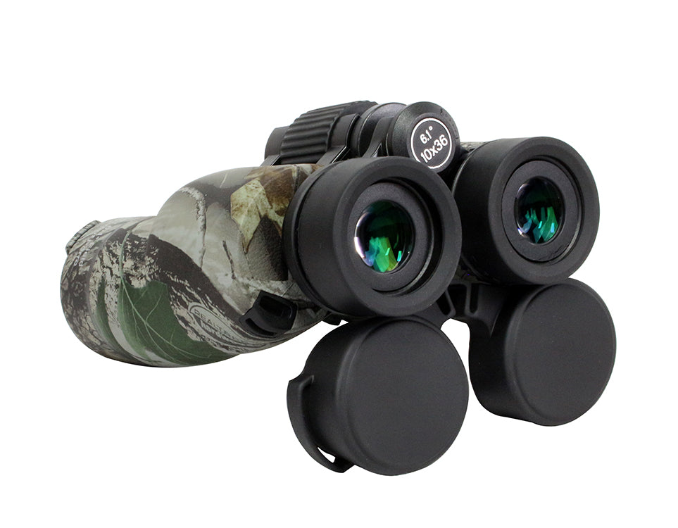 10X36 Huntdown Camo Waterproof Binoculars with Nylon Carrying Case