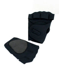 Perrini Black Fingerless Sport Gloves with Wrist Strap Closer (with Thumb Padding)