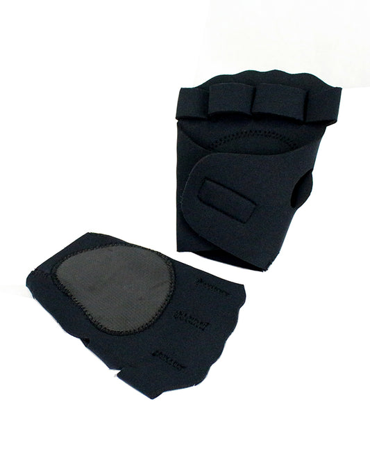 Perrini Black Fingerless Sport Gloves with Wrist Strap Closer (with Thumb Padding)