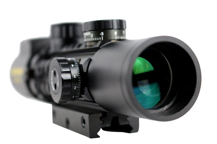 Hunt-Down Black Matte 2-6x28TEB R/G Range Finder Compact Hunting Rifle Scope