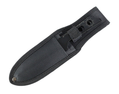 8" Three Piece Hunt Down Black Throwing Knife Set With Fish Hook