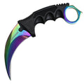 7.5" CSGO Tactical Karambit Combat Knife Fixed Blade Hawkbill Neck Doppler NEW