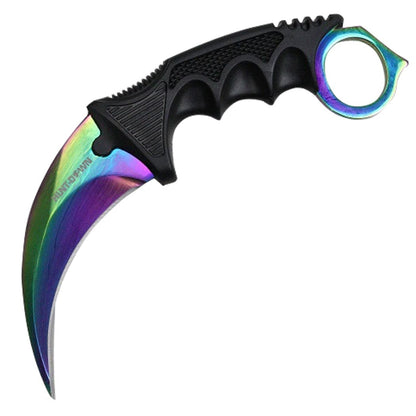 7.5" CSGO Tactical Karambit Combat Knife Fixed Blade Hawkbill Neck Doppler NEW