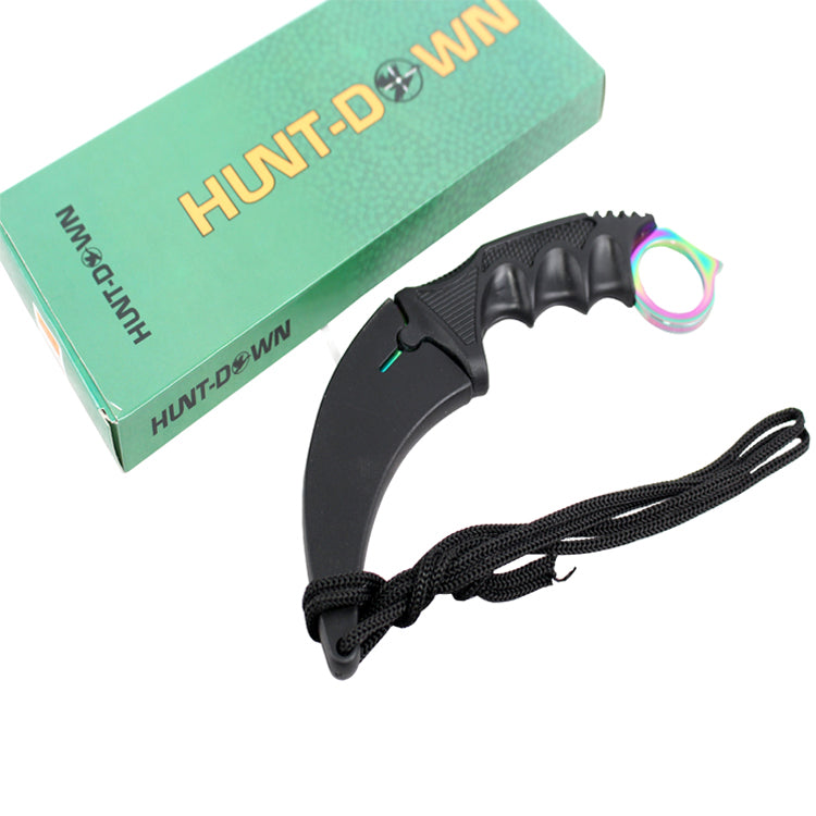 7.5" CSGO Tactical Karambit Combat Knife Fixed Blade Hawkbill Neck Doppler NEW