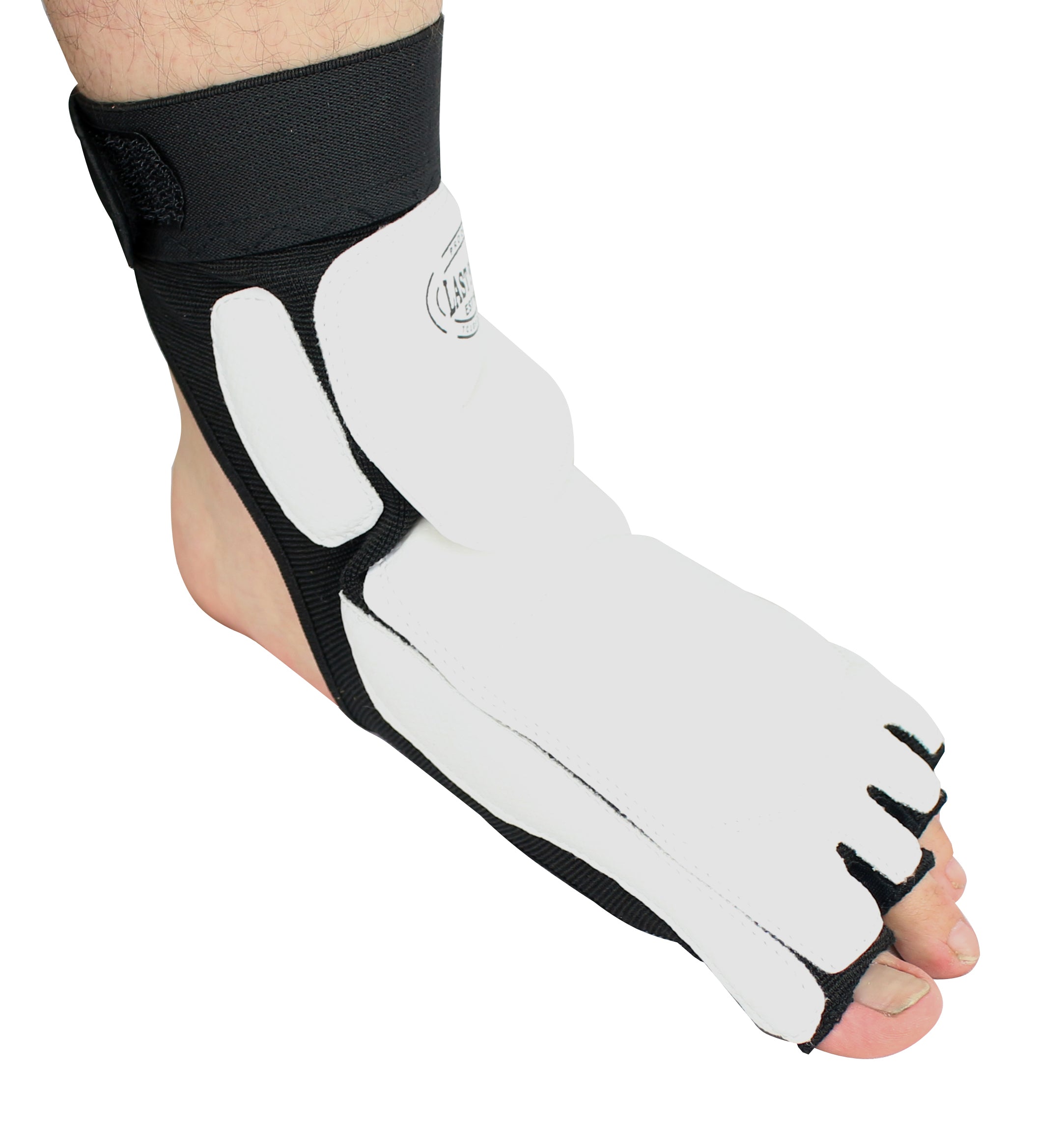 Pair of Last Punch Taekwondo Foot Ankle and Pair of Fingerless Fighting MMA Training Gloves Set