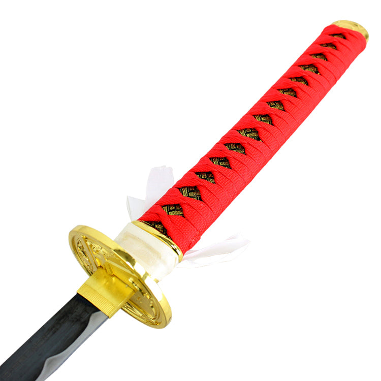 Defender 38" Carbon Steel Samurai Sword Red Gold Emblem Scabbard Dull Blade