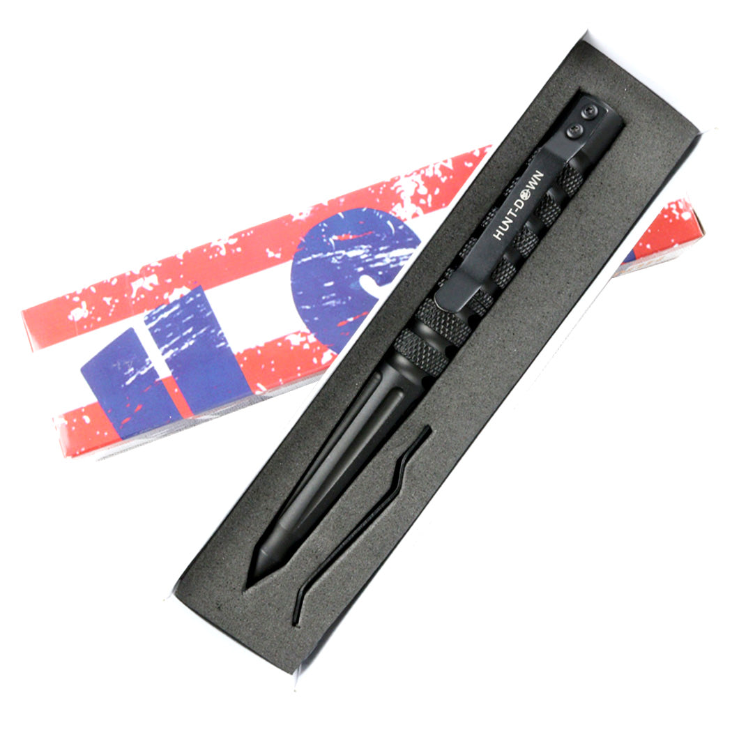 Hunt-Down New Powerful 6" Black Survival Tactical Pen For Self Defence