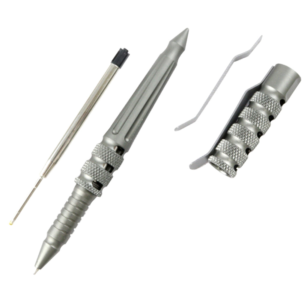 Hunt-Down New Powerful 6" Grey Survival Tactical Pen For Self Defence