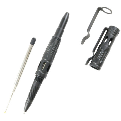 Hunt-Down New Powerful 6" Black Tactical Pen For Self Defence with Glass Breaker
