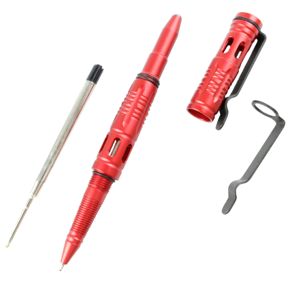 Hunt-Down New 6" Red Fire Dept. Tactical Pen For Self Defence with Glass Breaker