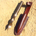 TheBoneEdge 10" Custom Handmade Full Tang Damascus Kris Blade Hunting Knife