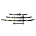 3pc Black Samurai Sword Set Carbon Steel Blades with Stand Good Quality New