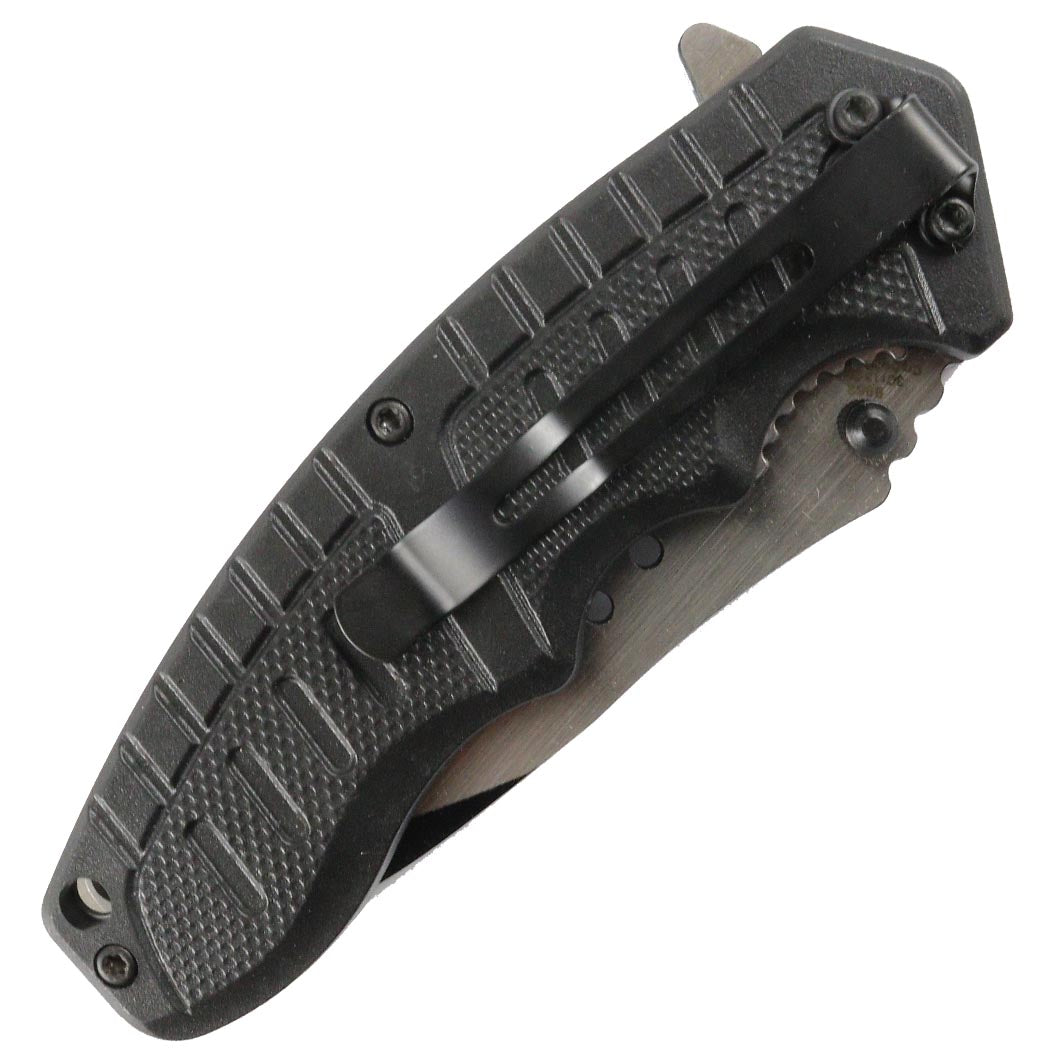 Hunt-Down 8.5" Red & Black Folding Spring Assisted Knife Stainless 3CR13 Steel