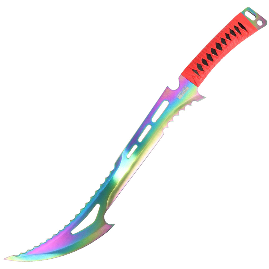 24" Rainbow Full Tang Stainless Steel Ninja Sword with Sheath