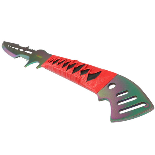 28" Full Tang Stainless Steel Ninja Sword Rainbow With Nylon Sheath