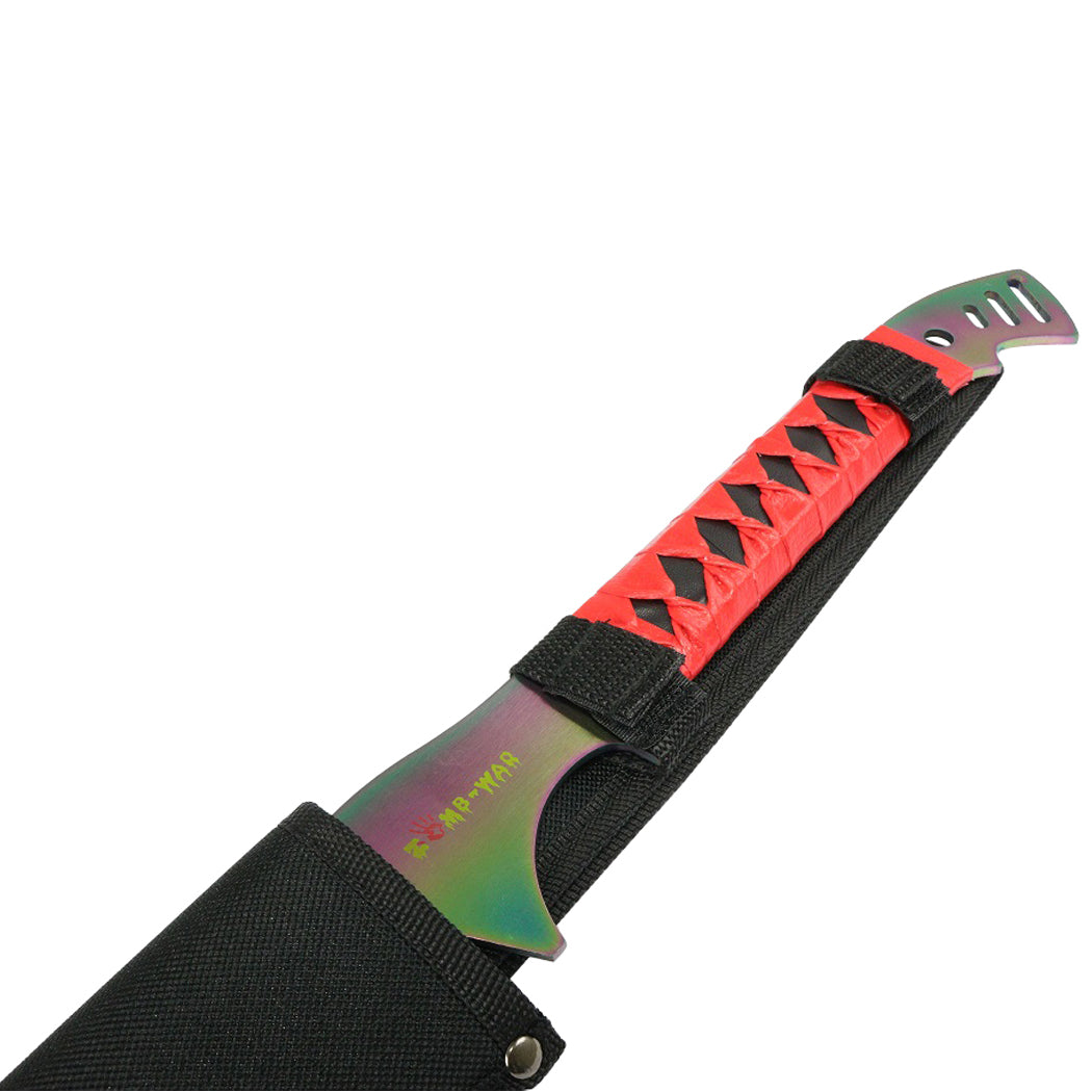 28" Full Tang Stainless Steel Ninja Sword Rainbow With Nylon Sheath