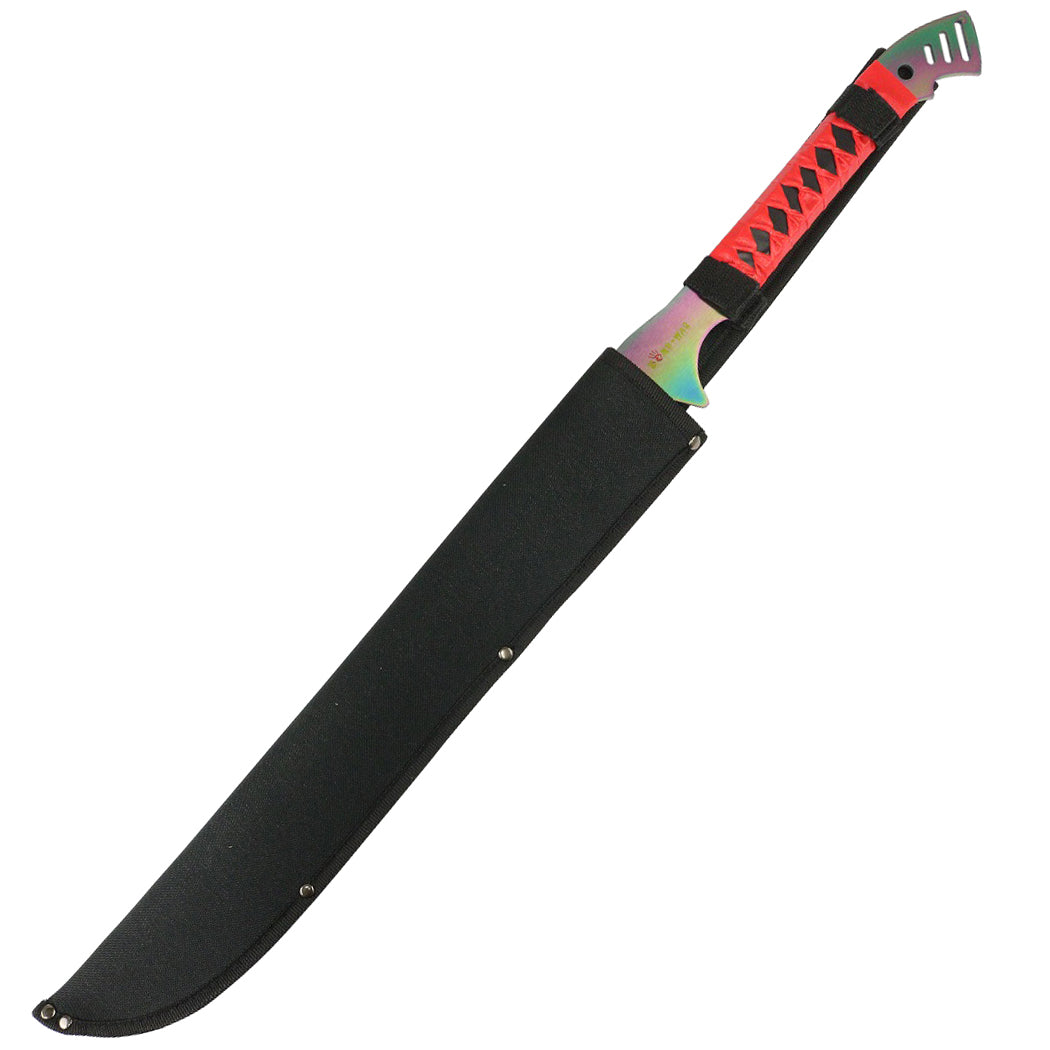 28" Full Tang Stainless Steel Ninja Sword Rainbow With Nylon Sheath