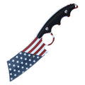 8.25" Proud of America Flag Fixed Blade Hunting Knife w/ Finger Ring