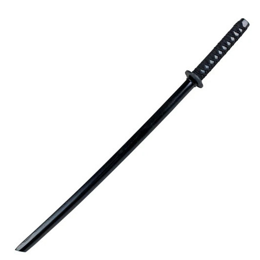 40" Black Wood Bokken Replica Collectible Training Katana Sword With Black Cord Wrapped Handle