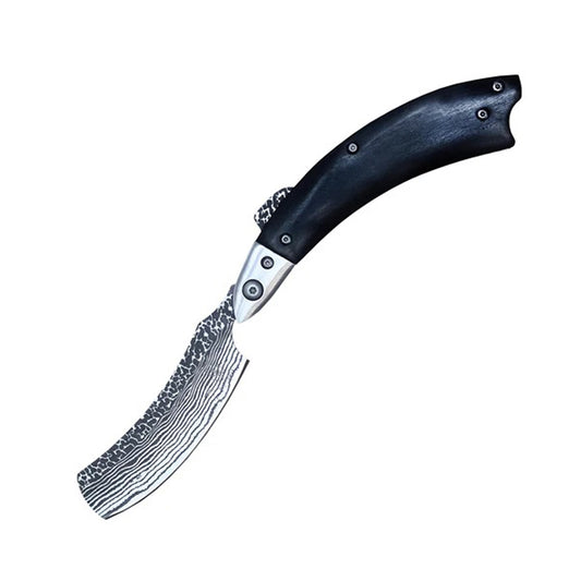 8.25" Folding Razor Knife Stainless Steel Sharp Razor Blade With Black Handle