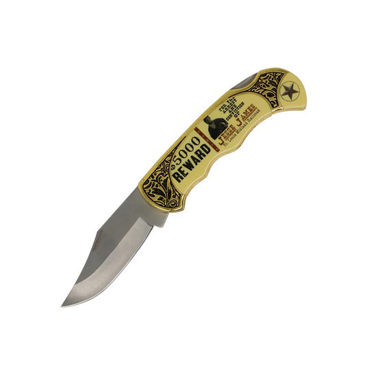 8" Jesse James Memorabilia Folding knife Drop Point Blade With Box