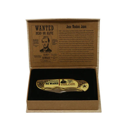 8" Jesse James Memorabilia Folding knife Drop Point Blade With Box