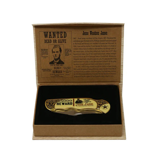 8" Jesse James Memorabilia Folding knife Drop Point Blade With Box