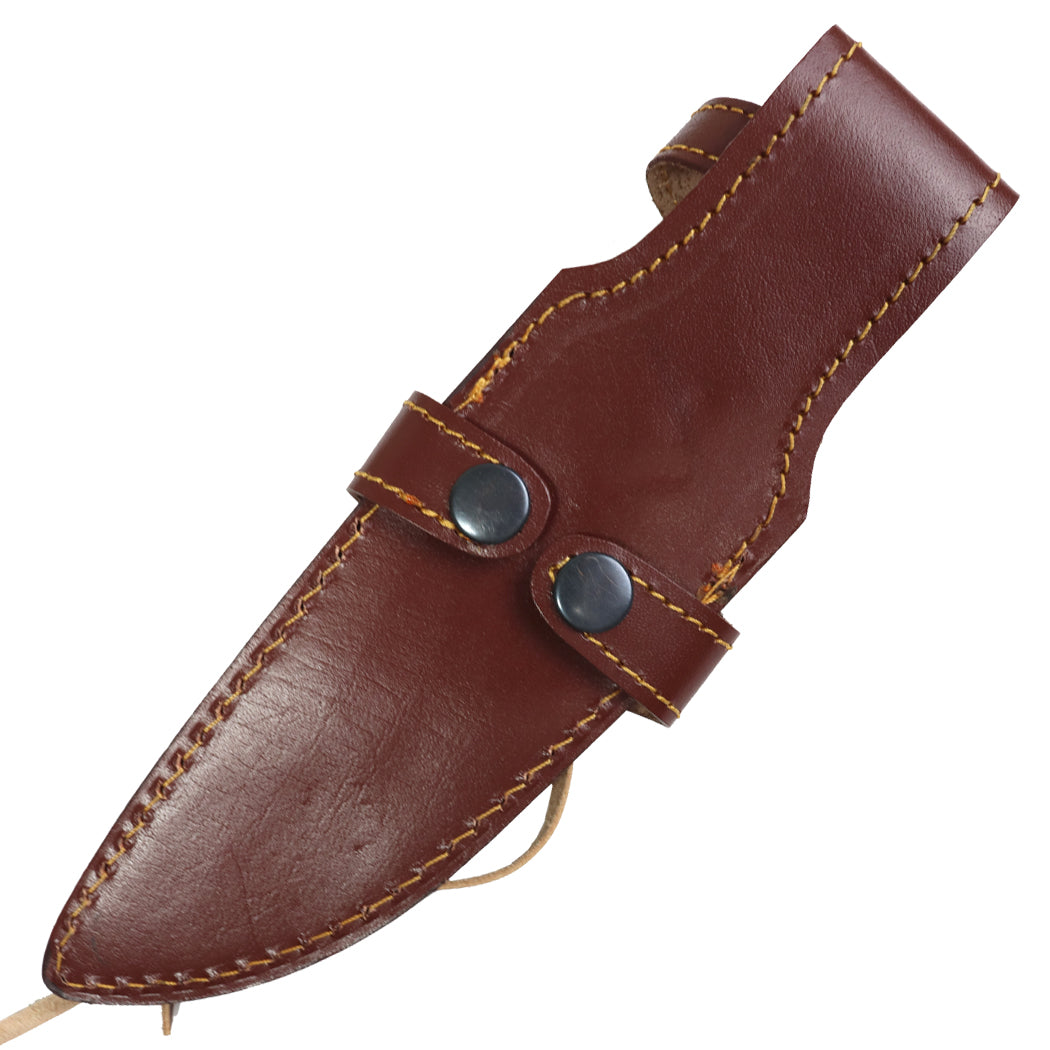 TheBoneEdge 10" Brown Genuine Leather Cover For Fixed Blade Hunting Knife