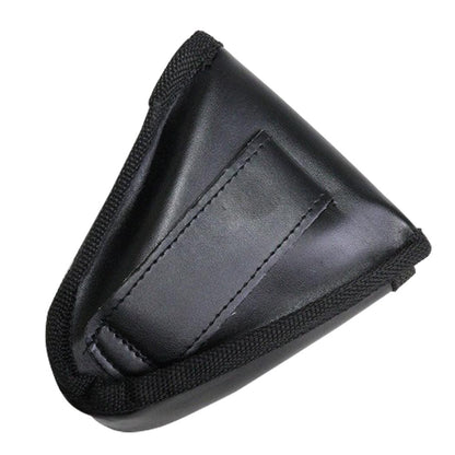 Hinged Style Handcuffs Double Lock Hand Cuffs With Leather Pouch +2 Keys Black