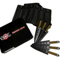 6 Piece Set 6" Arrow Head Throwing Knife W/ Green Cord Wrapped Handle 