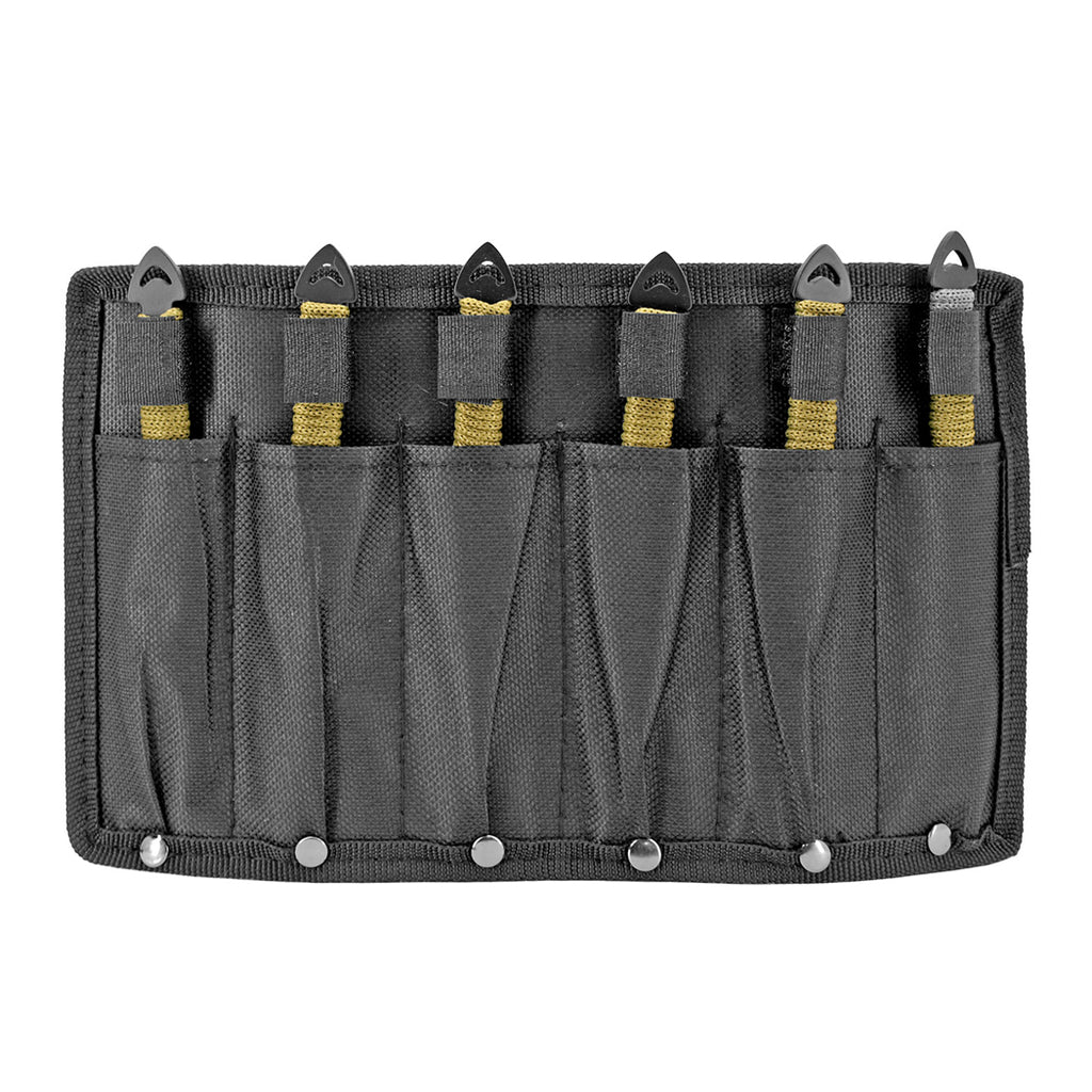 6 Piece Set 6" Arrow Head Throwing Knife W/ Green Cord Wrapped Handle 