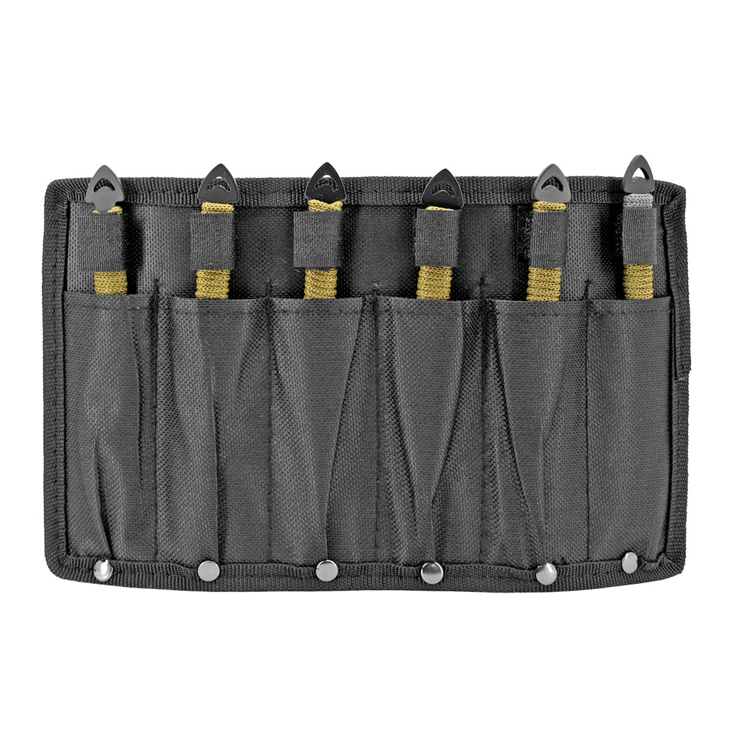 6 Piece Set 6" Arrow Head Throwing Knife W/ Green Cord Wrapped Handle 