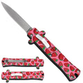 5.25" Strawberries Design Handle Stainless Steel Single Edge Blade Mini Folding Knife