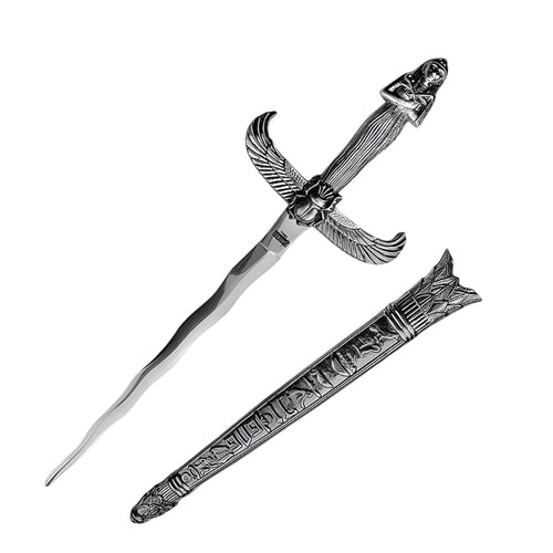 17" Egyptian Pharaoh Style Stainless Steel Kris Blade Fantasy Dagger With scabbard