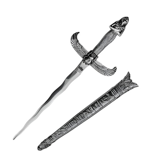 17" Egyptian Pharaoh Style Stainless Steel Kris Blade Fantasy Dagger With scabbard