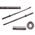 40" Black Musashi Wooden Blade Collectible Training Sword With Black Cord Wrap