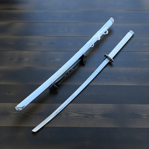 39.5" White Dragon Design Samurai Katana Sword With Display Stand