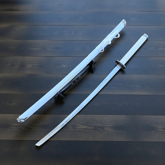 39.5" White Dragon Design Samurai Katana Sword With Display Stand