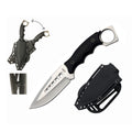 9" Full Tang Stainless Steel Silver Drop Point Blade Hunting Knife w/ ABS Swivel Sheath