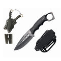 9" Full Tang Stainless Steel Black Drop Point Blade Hunting Knife w/ ABS Swivel Sheath