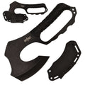 10.5" Full Tang Black Blade Knuckle Handle Tactical Axe With ABS Swivel Sheath