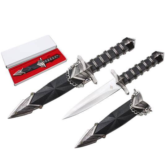 10.75" Black Color Collectible Antique Dagger With Hard Plastic Scabbard 