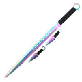 27'' Ninja Sword Machete Full Tang 2 Tone Blade With 2 5" Throwing Knives Rainbow