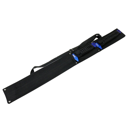 2PC SET 26'' & 18" Ninja Samurai Katana Swords Machete Full Tang Blade Blue