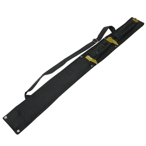 2PC SET 26'' & 18" Ninja Samurai Katana Swords Machete Full Tang Blade Gold