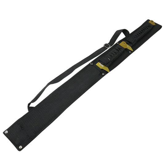 2PC SET 26'' & 18" Ninja Samurai Katana Swords Machete Full Tang Blade Gold