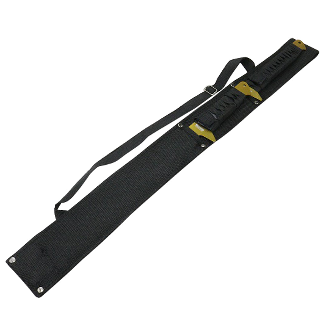 2PC SET 26'' & 18" Ninja Samurai Katana Swords Machete Full Tang Blade Gold