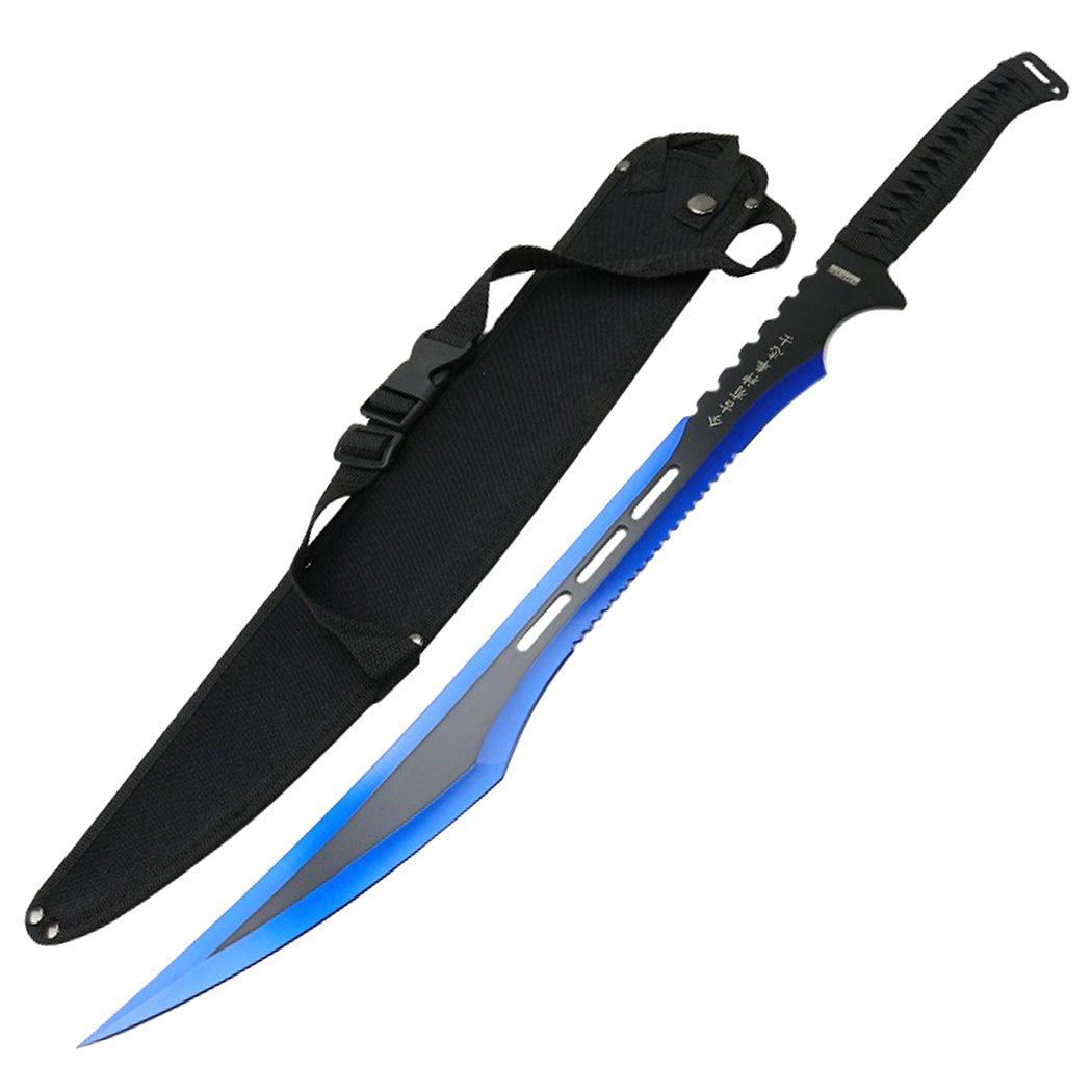 Ninja Sword 27-Inch Sharp 440 Stainless Steel Full Tang Blade with Sheath- Blue