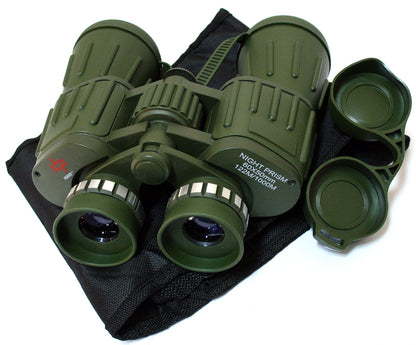 60X50 Perrini Brand Green Army Binoculars with Pouch Day / Night Prism View
