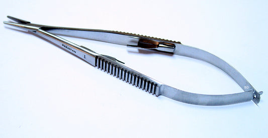 Castroviejo Straight Micro Eye Needle Holder With Lock  Stainless Steel